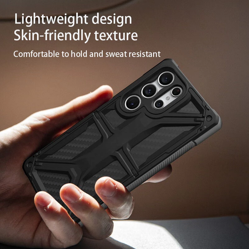 Carbon Fibre MONARCH  Bumper Case Fall prevention For Samsung Galaxy S23Ultra S23 S23Plus S22Ultra Matter Clear Shockproof Cover