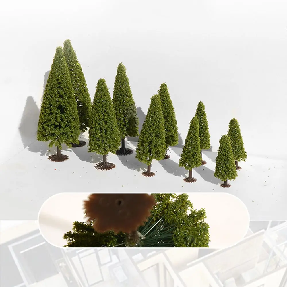 

10PCS Micro Landscape Building Model Sand Table Materia DIY Tower Pine Pine Tree Model Christmas Tree Greening Landscape