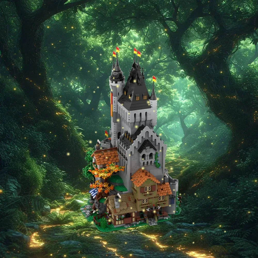 MOC Высокая башня рыцарей льва набор квадратных строительных блоков