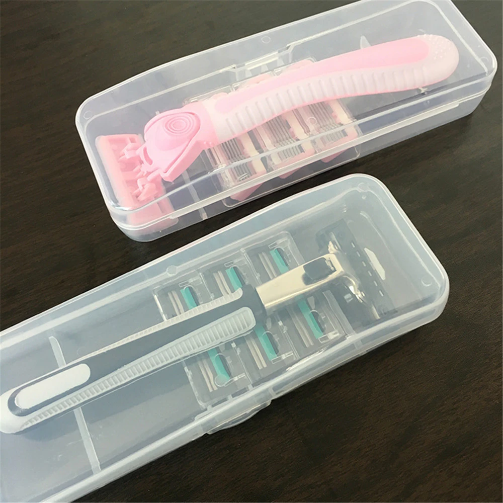 

Universal Shaver Storage Box Handle Box Full Transparent Plastic Razor Box Portable Travel Men Shaving Machine Container Holder