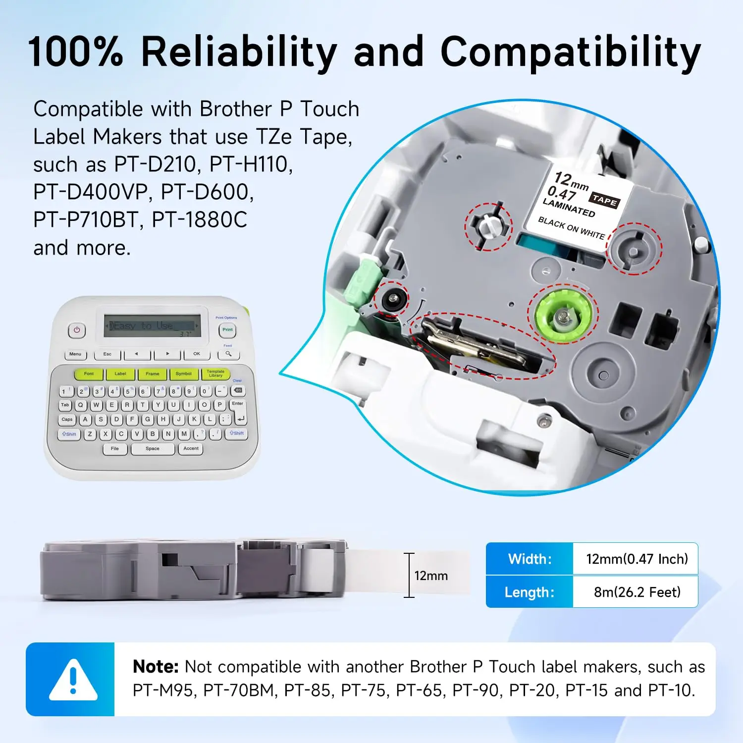 10 упаковок для ленты изготовления этикеток Brother 12 мм лента tze231 принтера Ptouch PTE110