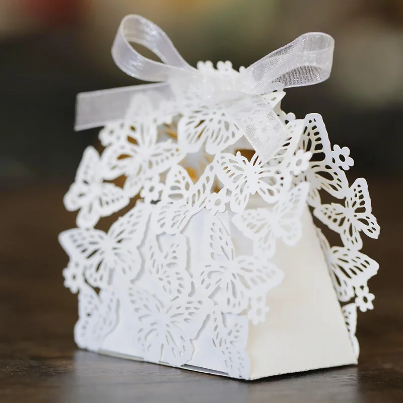 

5/10pcs Laser Cut Hollow Butterfly Candy Box Wedding Favor Gift Package Box Bag Christmas Birthday Wedding Party Supplies