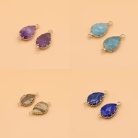 natural stone pendants gold plated lapis lazuli connectors for jewelry making diy women necklaces earring accessories