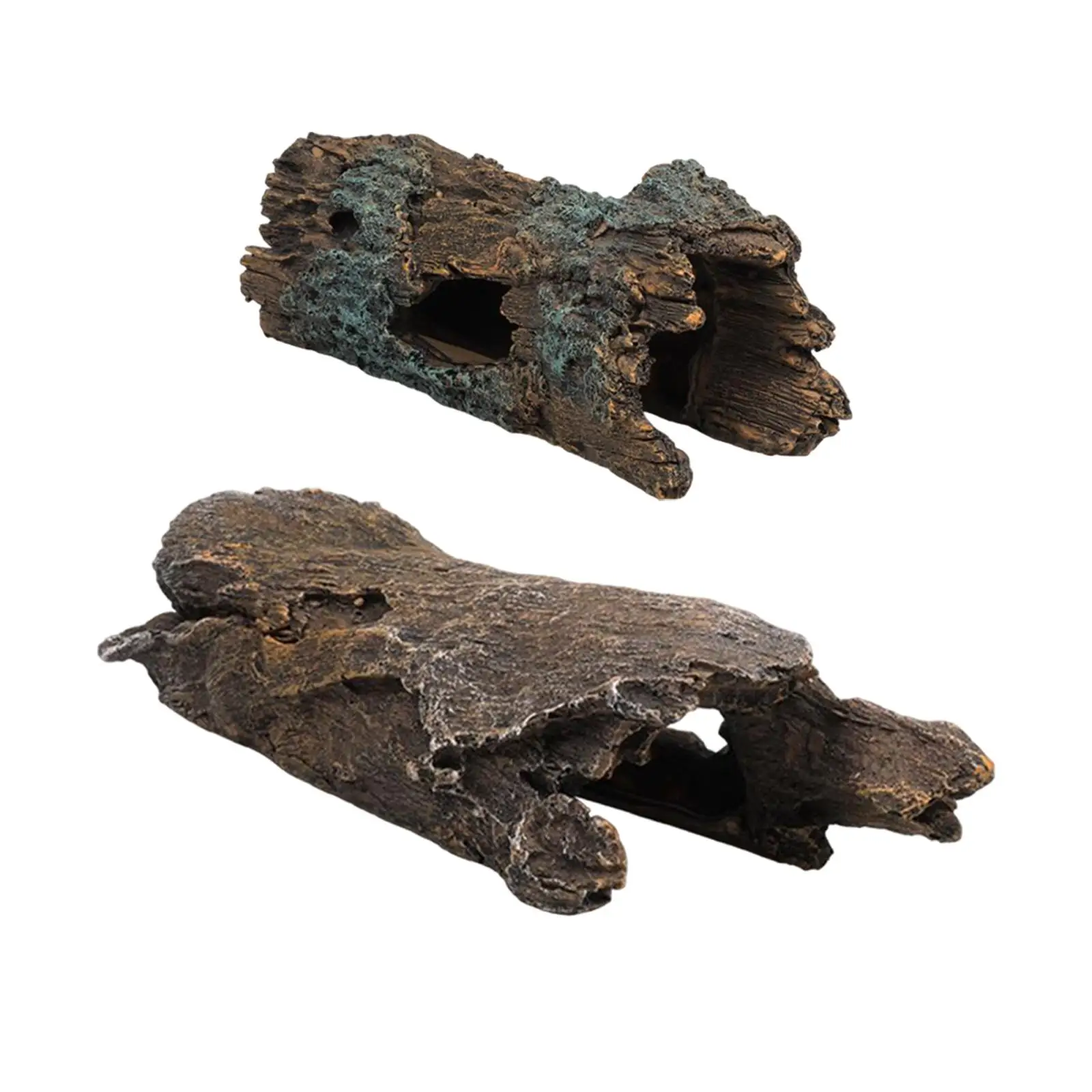 Serene украшение для аквариума из смолы полый ствол дерева рептилий бетта маленькие