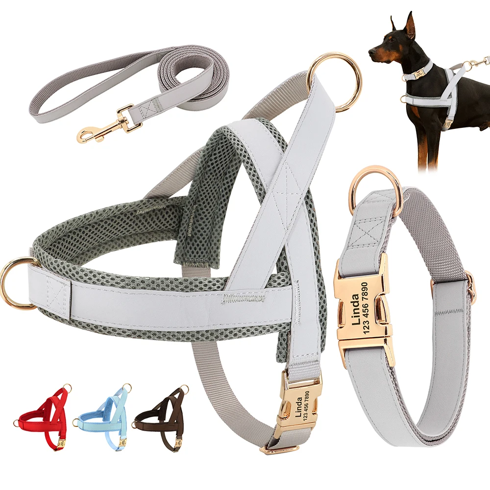 

Medium Small Large Walking For Vest No Harness Leash Pet Collars Collar Dogs Dog Pull Set Personalized Rope Custom Lead Pets Dog