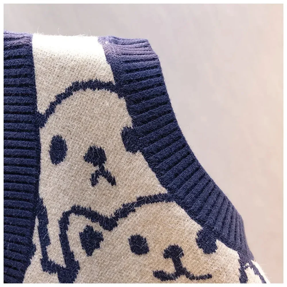 Женский трикотажный жилет с мультяшным принтом сезон весна-осень верхняя одежда