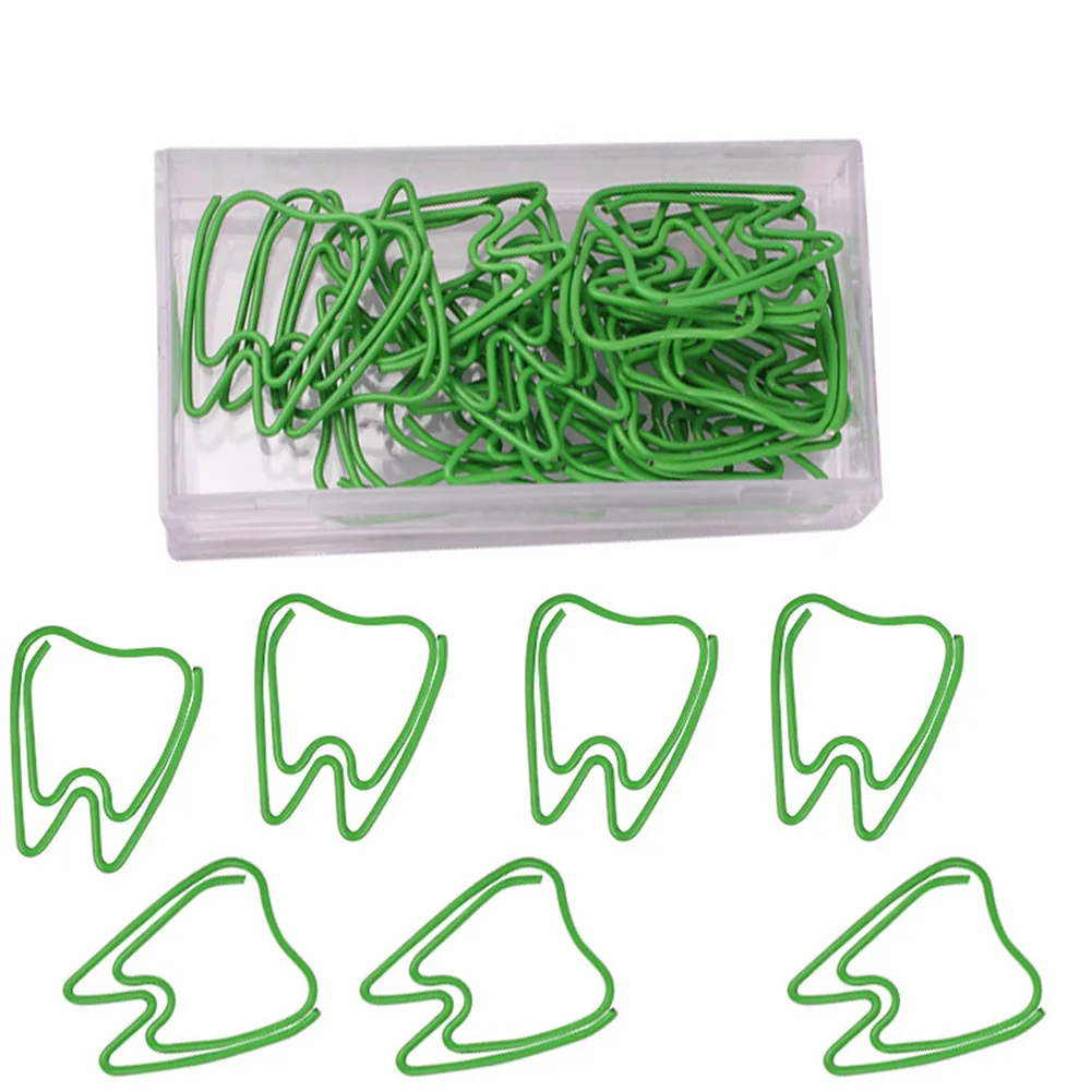 

Ticket Stationery School Supplies Office Clip Shape Bookmarks Photo Green Creative Memo Escolar Paper Clips Tooth 20pcs/box Cute