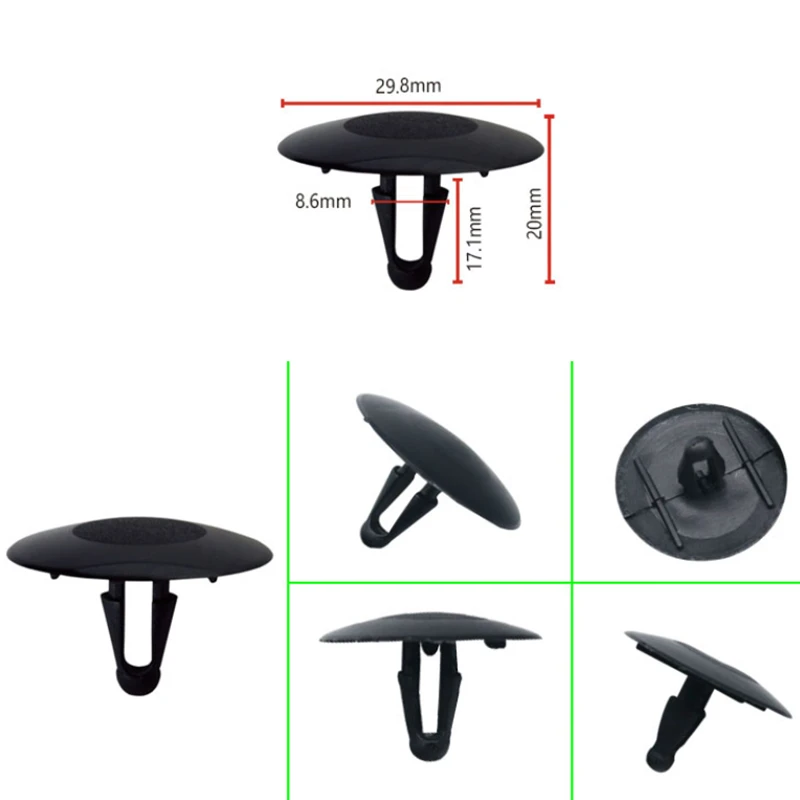

20 шт. для отверстия 9 мм OE: 90467-09006, изоляционные зажимы для капота, пластиковые крепления, заклепки для Toyota V45