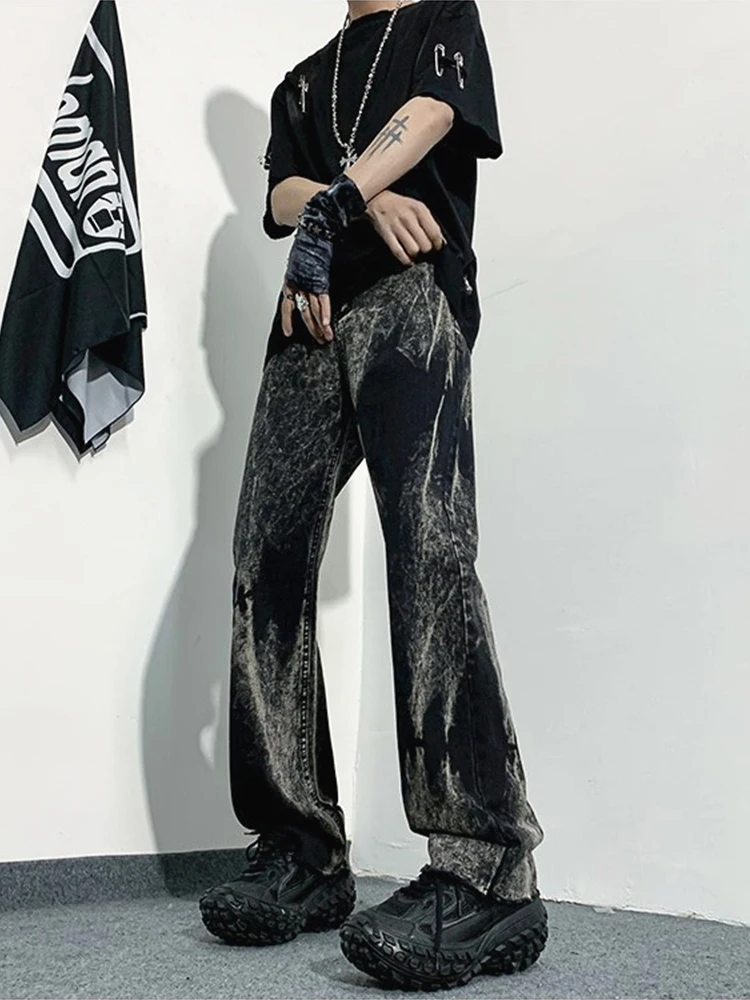 Men's Loose Fit Tie-Dye Jeans Hip-Hop Harem Pants Y2K Streetwear Male Female Casual Long Trousers Baggy Jeans Y2k Men’s Jeans