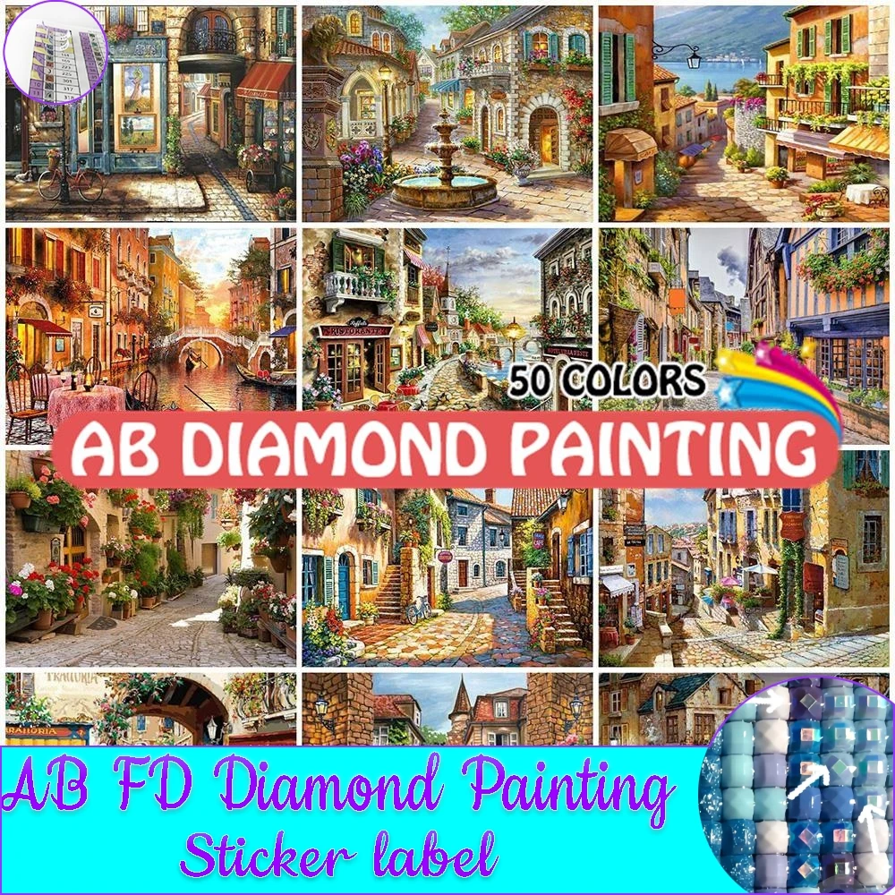 AB дрель алмазная живопись пейзаж 50 цветов 5D DIY вышивка уличная крестиком картина