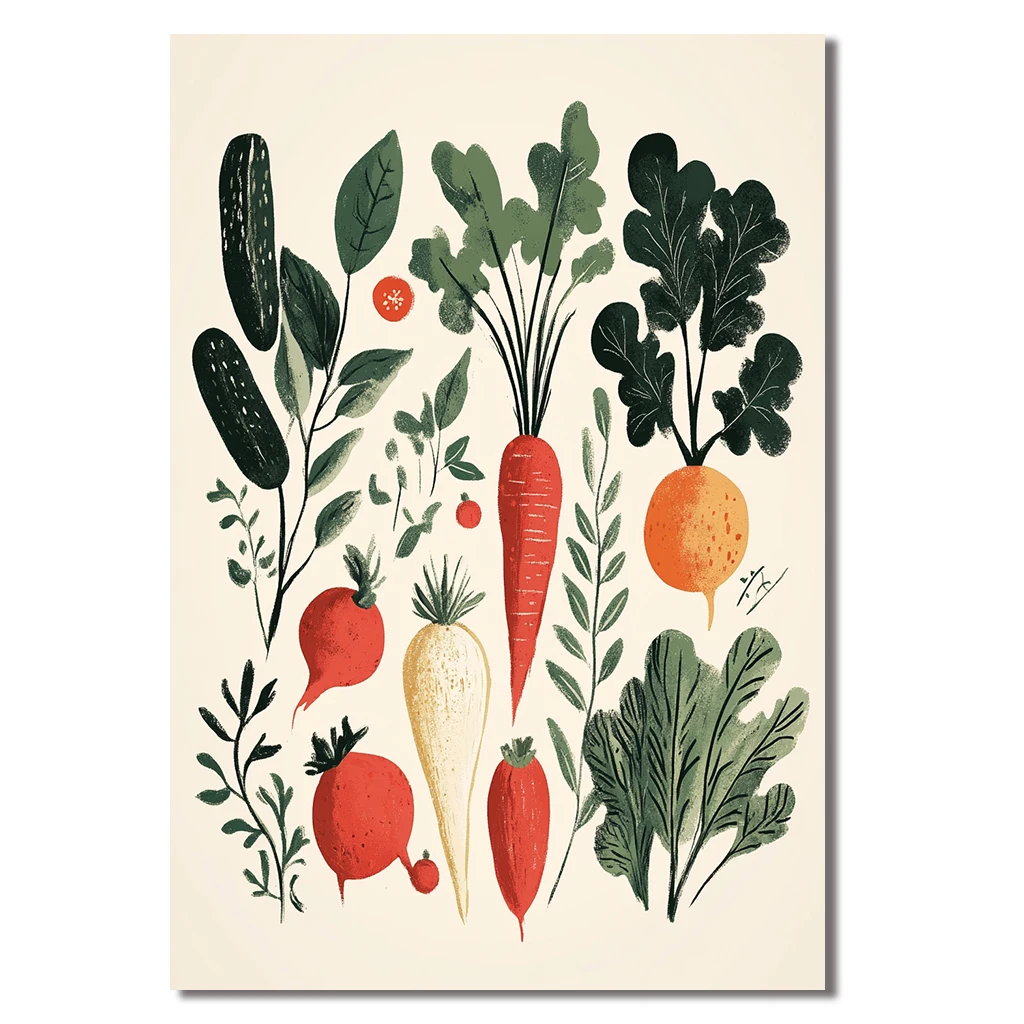 Печать на холсте &quotОвощная иллюстрация&quot DEWPRINT