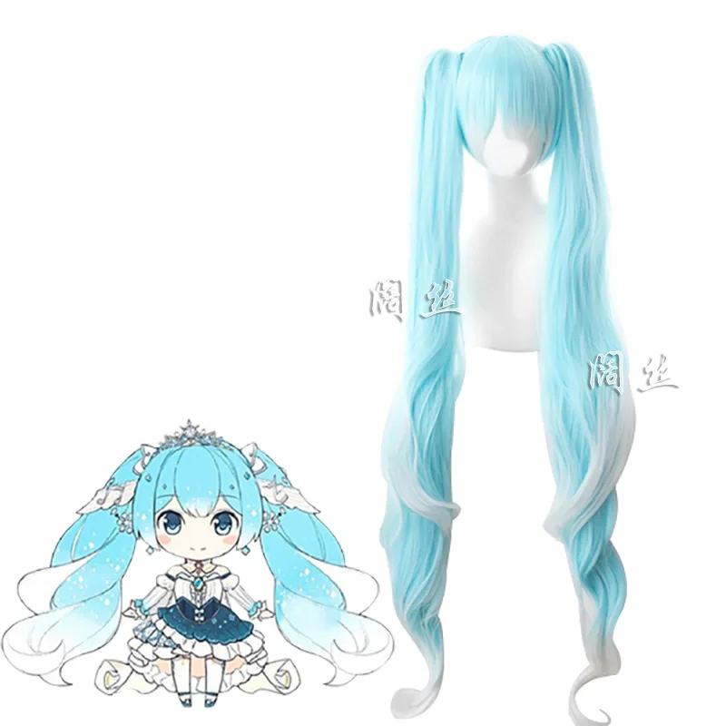 

Virtual Singer VOCALOID 2019 Princess Snow Miku Cosplay Miku Wig High Quality Synthetic Hair Props Anime Halloween Party