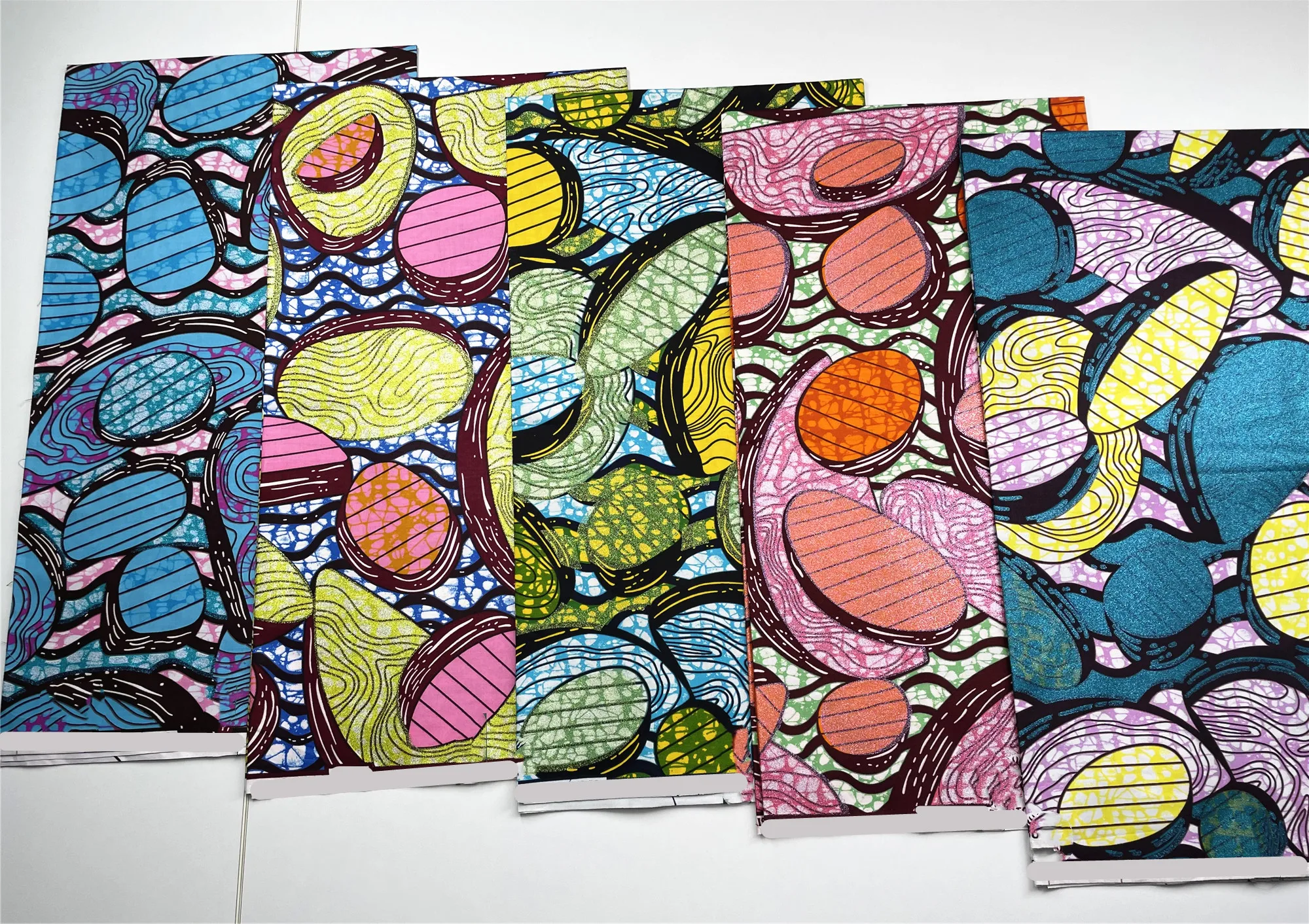 

High Quality African Golden Sand Wax Fabric 6yards Anakar Tissu Wax 100% Cotton Nigerail Loincloth for Women Party X620-1