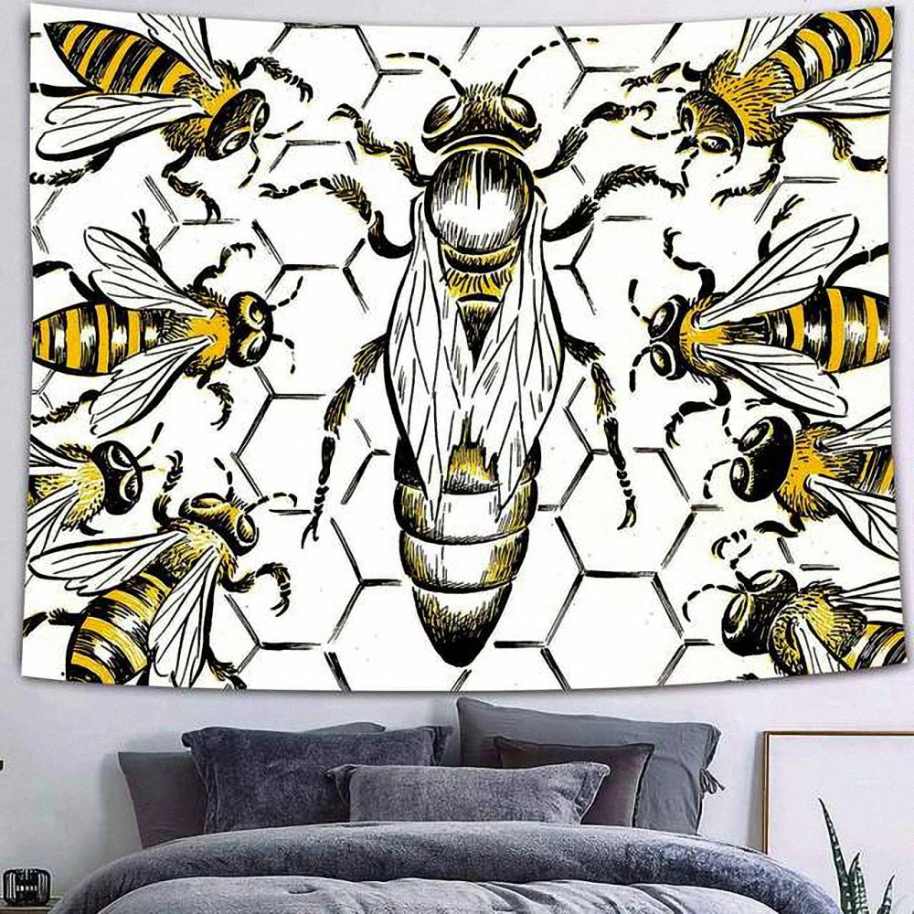 

Simsant Black and White Tapestry Gothic Witchy Tapestry Moon Phase Tarot Tapestry Fantasy Gothic Skull Hawk Moth Wall for Dorm 1