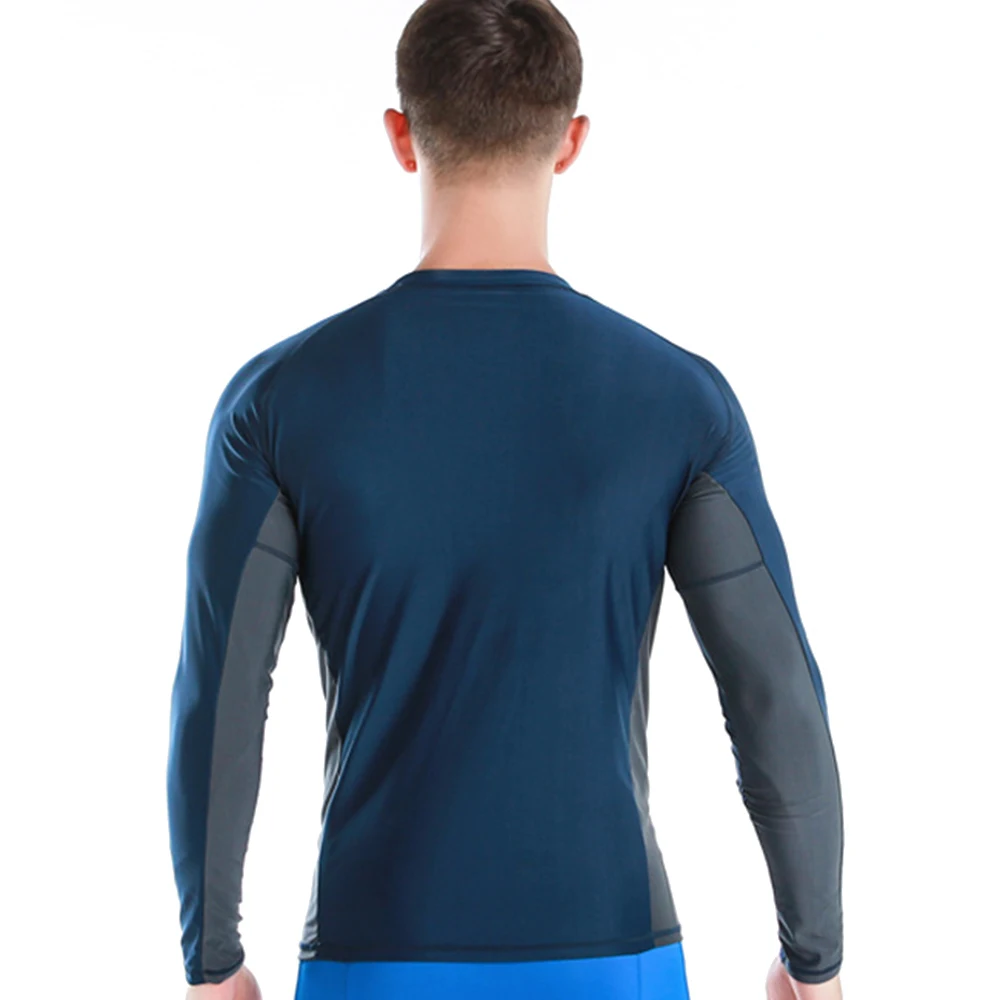 Мужской купальник плавательная футболка пляжный с защитой от УФ-лучей длинными