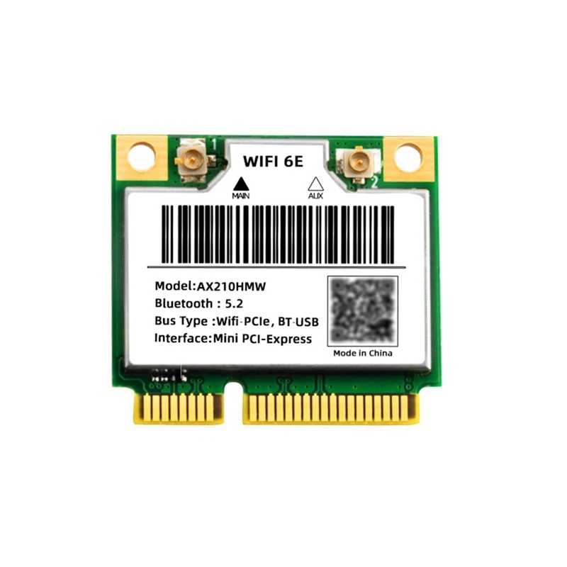 

Wifi 6 Wifi Card Wifi 6E AX210HMW Mini PCIE For AX210 5374Mbps Bluetooth5.2 802.11Ax 2.4G/5G/6G Wifi6 Wireless Adapter