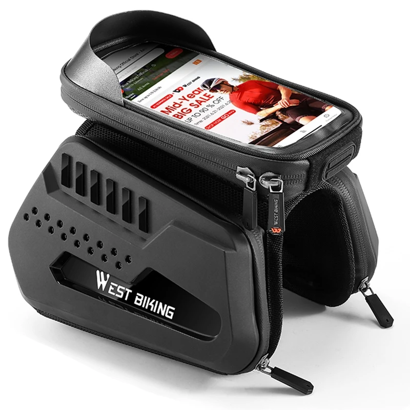 

WEST BIKING велосипедная сумка, передняя рама, сумка для горного велосипеда, велосипедные аксессуары, водонепроницаемая сумка для телефона с сен...