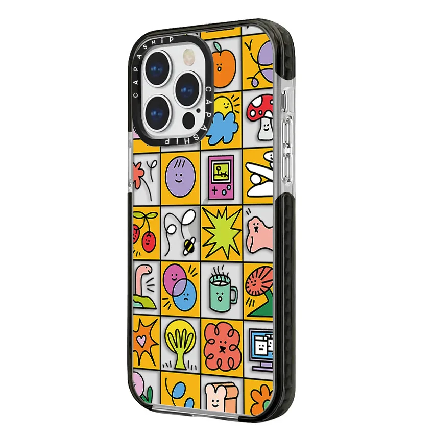 Полноэкранный цветной мультяшный чехол с наклейками для iPhone 15 14 13 12 11 Pro X XS XR Max 7 8