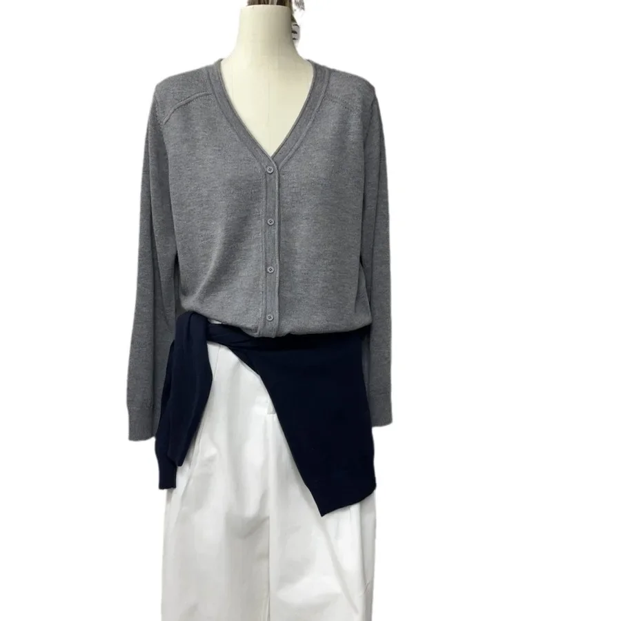 ABOWLAB простой женский элегантный удобный высококачественный вязаный кардиган из