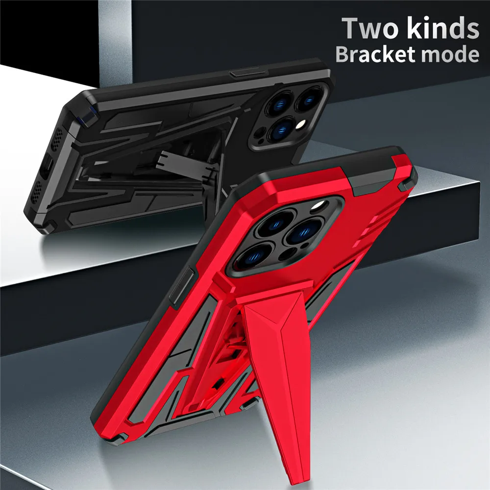 

14 Pro Max For iPhone 14 Pro Max Case iPhone 14 Pro Coque Luxury Tough Armor Shockproof Stand Cover For iPhone 14 Plus 14 Pro