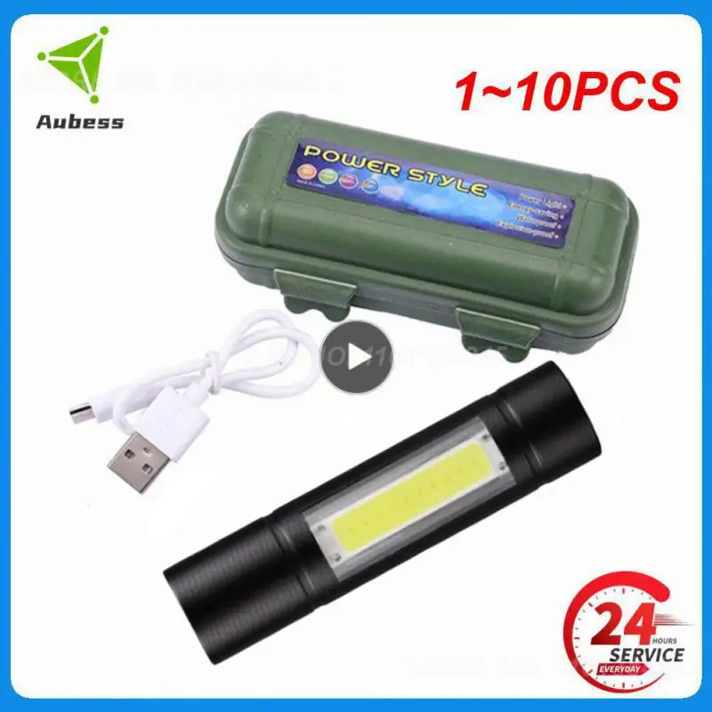 

Мини-фонарик со встроенной батареей и фокусом, 1-10 шт.