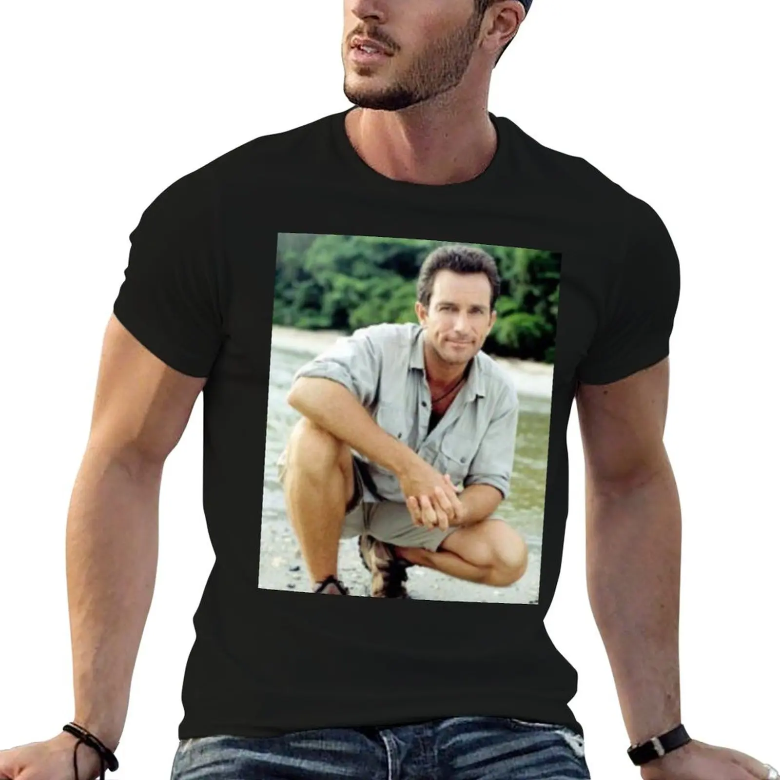 Фото Футболка Young Jeff Probst, забавные футболки, хлопковая мужская футболка с графическим рисунком, мужские футболки с графическим рисунком, винтажная футболка №1