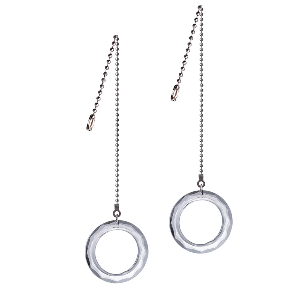 

2Pcs Crystal Ring Light Pendant Table Lamp Fan Chain Creative Light Accessory