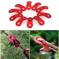 10pcsset outdoor camping hiking tent parachute cord rope buckle aluminum alloy cord buckle tensioners fastener travel kit tools