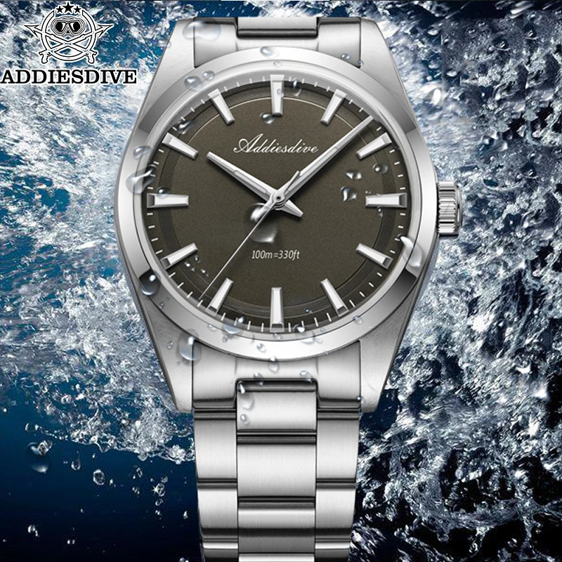 Фото Мужские часы ADDIESDIVE Hot Sale VH31, водонепроницаемые 10 бар, с суперлюминесцентным покрытием BGW9, из нержавеющей стали 316L, кварцевые, AD2066 №1