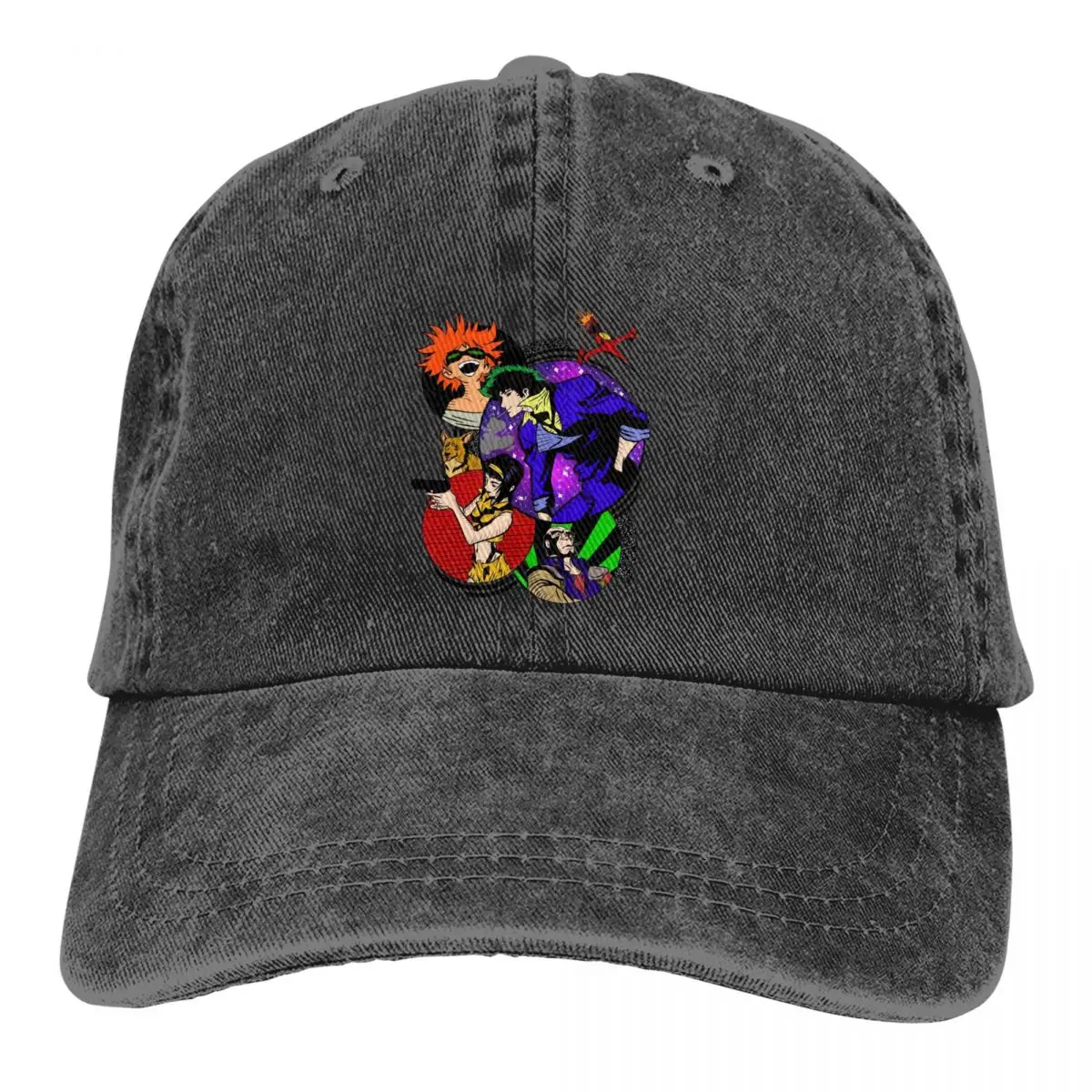 

Washed Men's Baseball Cap Characters Trucker Snapback Caps Dad Hat Cowboy Bebop Spike Anime Golf Hats