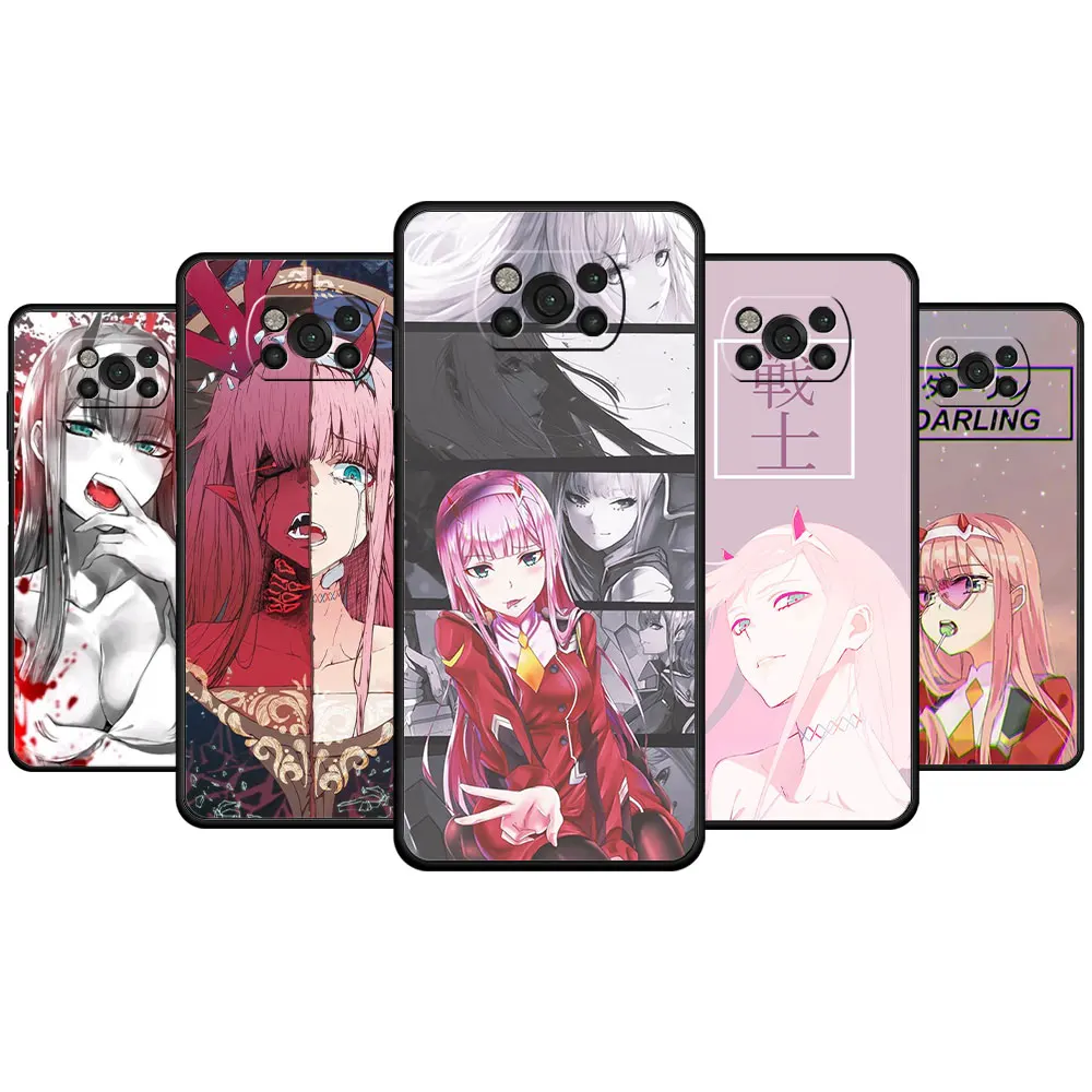 

For Xiaomi POCO M4 Pro 5G M3 10T 9T X4 F4 GT X3 NFC 11T MI 11 lite F3 Black Casing Celular Case Zero Two Darling