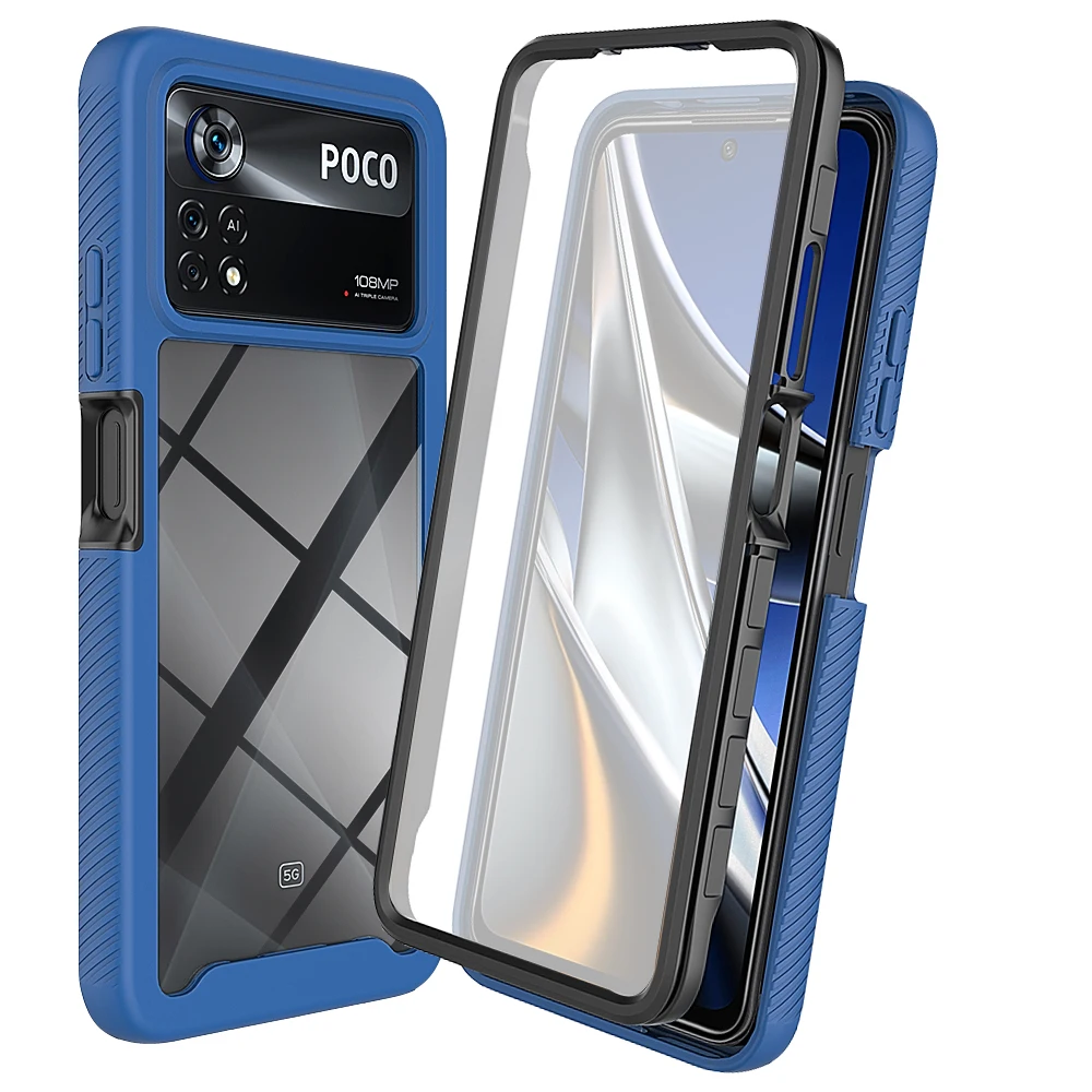 Для POCO X5 M3 F3 X3 NFC 360 Защитная передняя задняя панель Xiaomi Poco X4 Pro 5G Crystal Case Hybird Capa M4 3X4 5 M5s чехол-бампер
