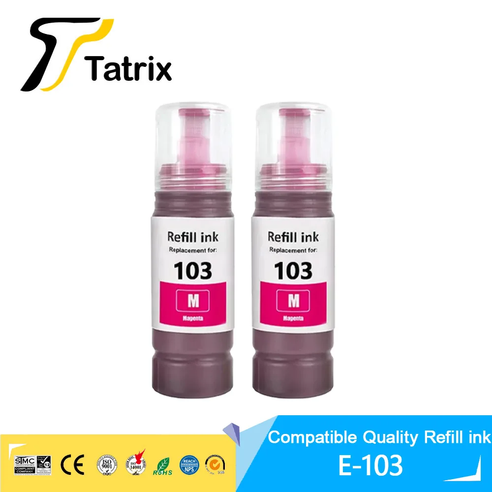 Tatrix Premium Compatible 103 Refill Dye Ink For Epson EcoTank L1110 L3100 L3110 L3111 L3116 L3150 L3151 L3156 L3160 5190Printer images - 6