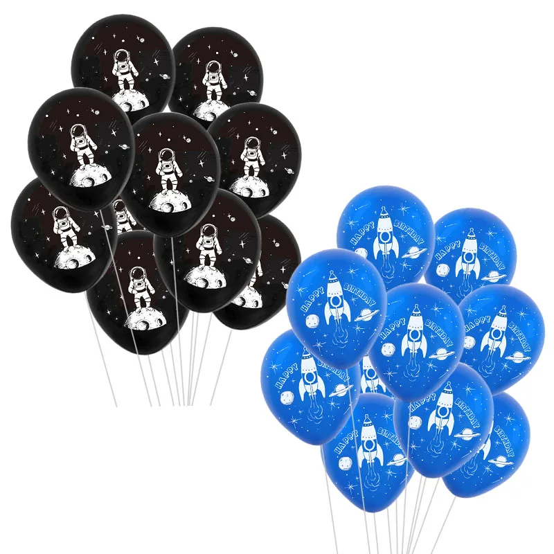 

10Pcs Outer Space Party Astronaut Balloons Galaxy Theme Party Kids Birthday Party Favors Happy Birthday Balloon Helium Globals