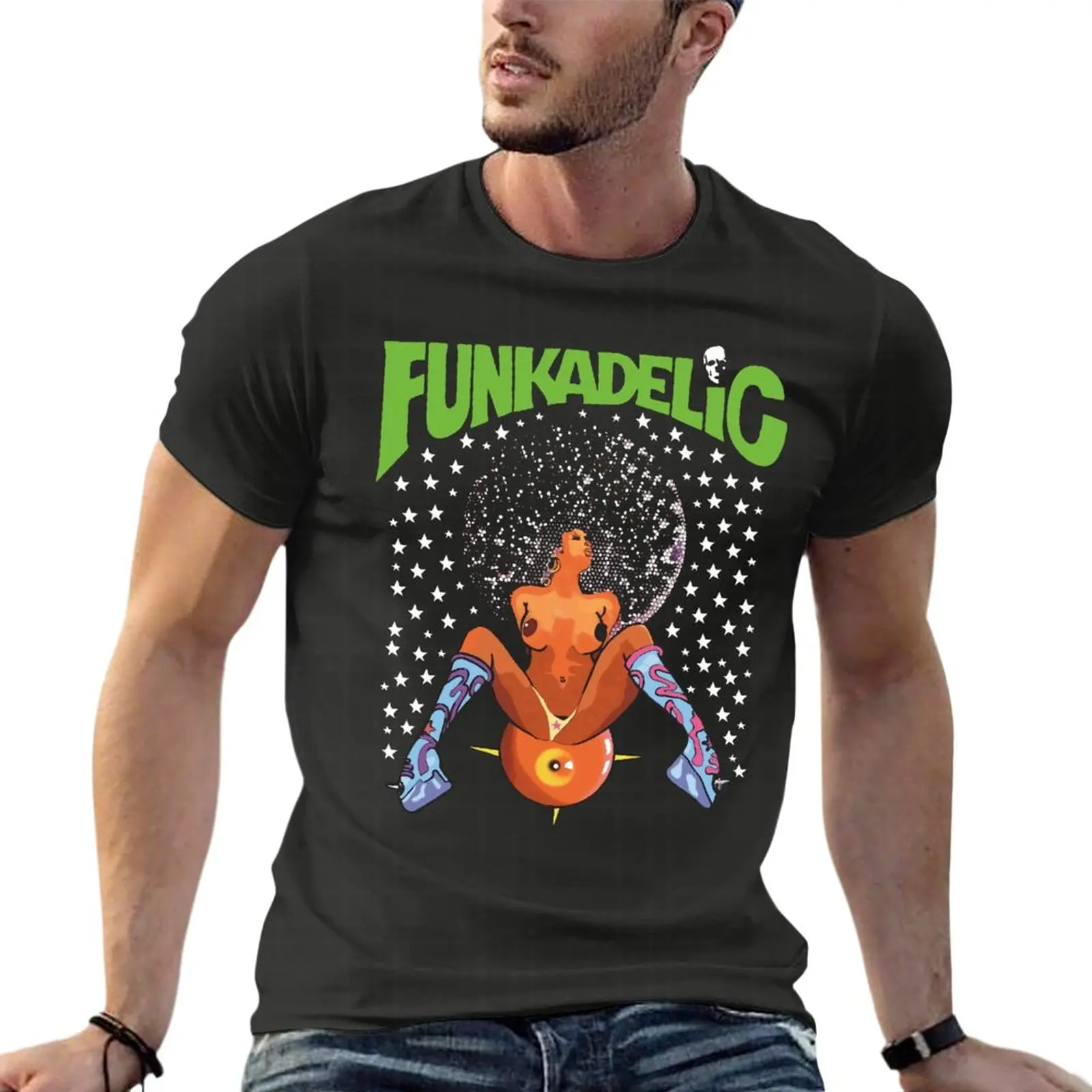 

Funkadelic Band Afro Girl Psychadelic Funk Oversize T Shirts Harajuku Men Clothing Short Sleeve Streetwear Big Size Tops Tee