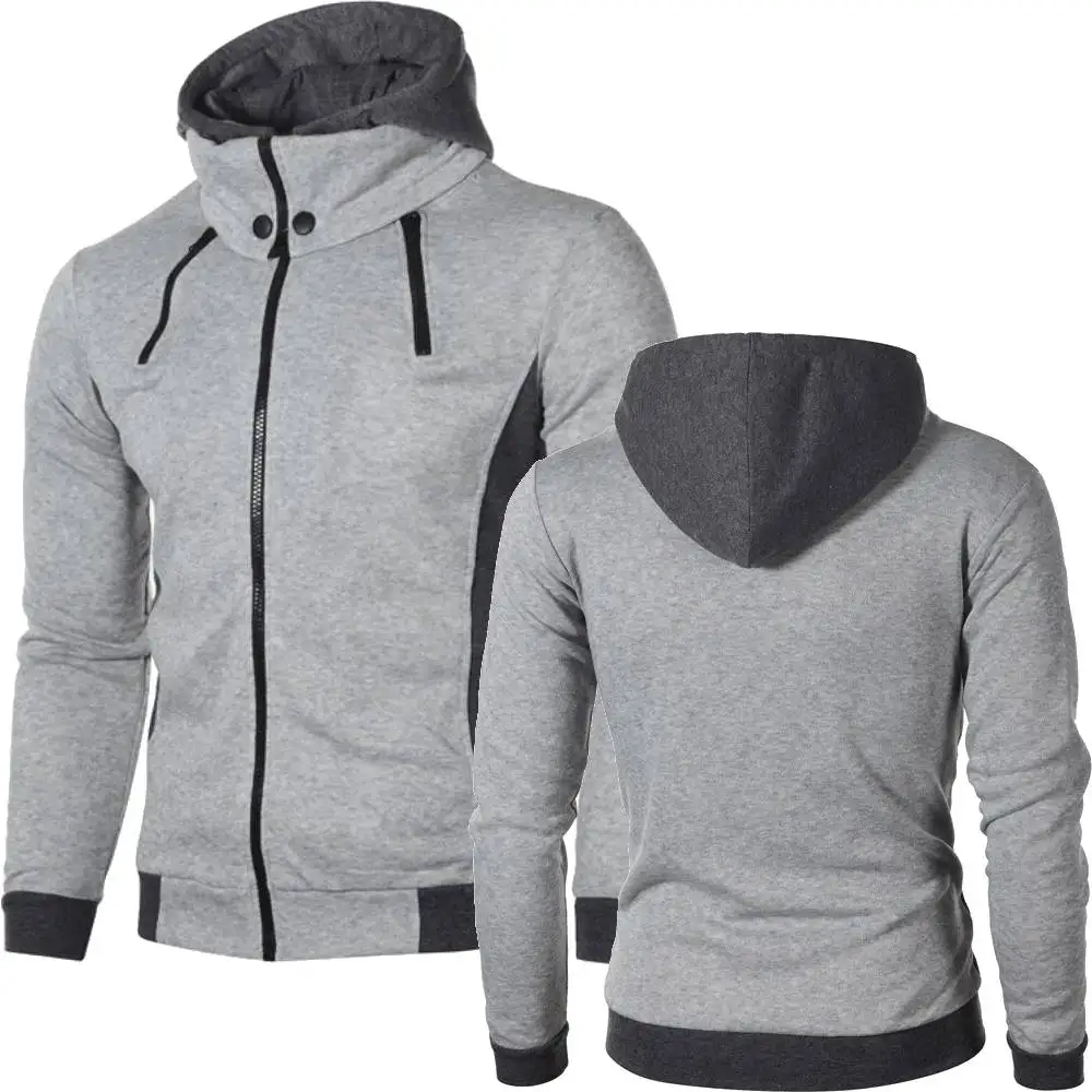 Мужская Флисовая Толстовка с капюшоном и воротником-шарфом | одежда