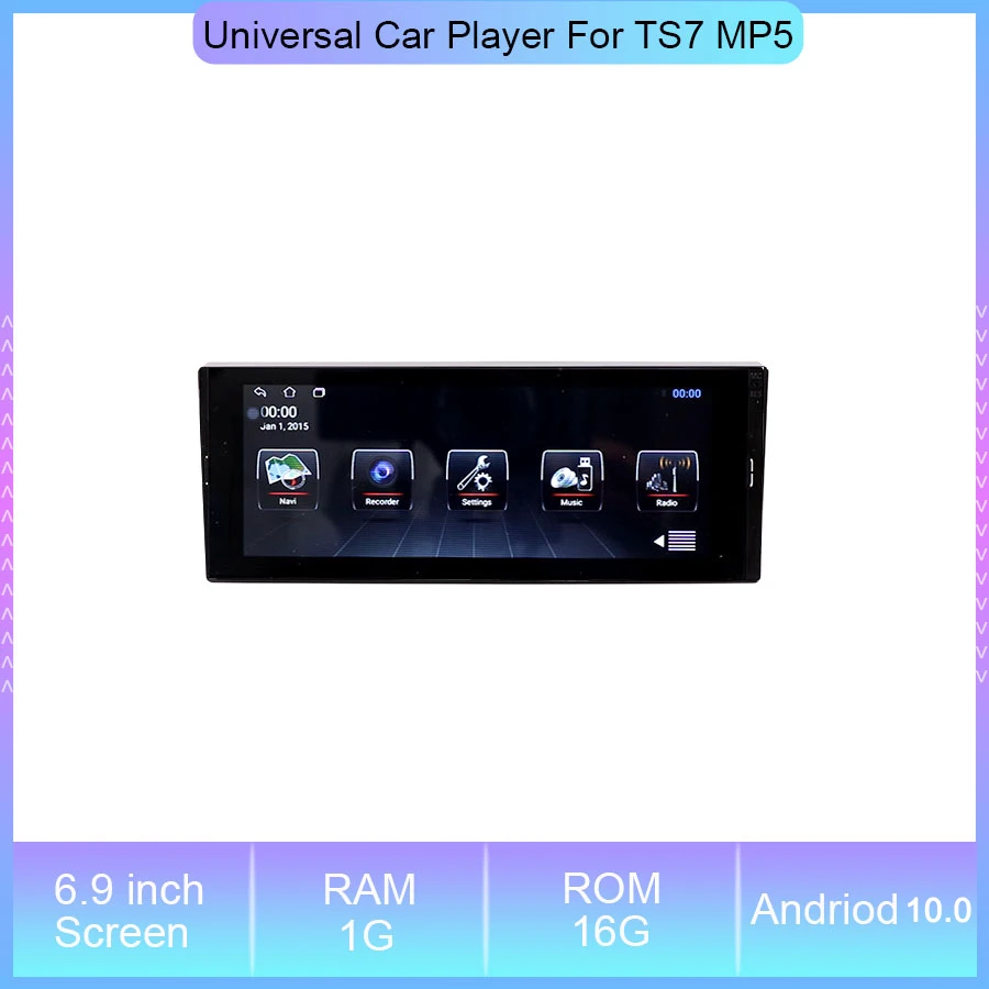 6.9 ‘’ Android 10 Universal Car Player For TS7 MP5 with Quad Core 1 Din Car Android Multimedia Player Touch Screen