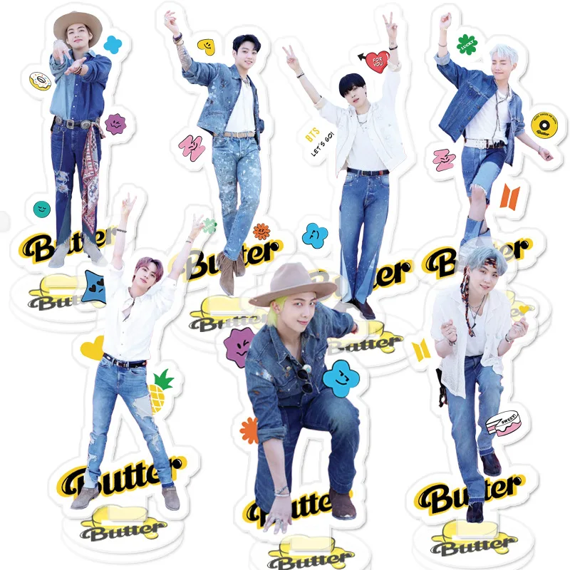 

Bangtan Boys Acrylic Stand New 2022 Acrylic Transparent Figures Standing Desktop Small Station Gifts