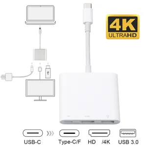 4K 1080P Type-C Hub USB 3.1 Type c Adapter USB C to HDMI-compatible Male to Female Cable Charging Co