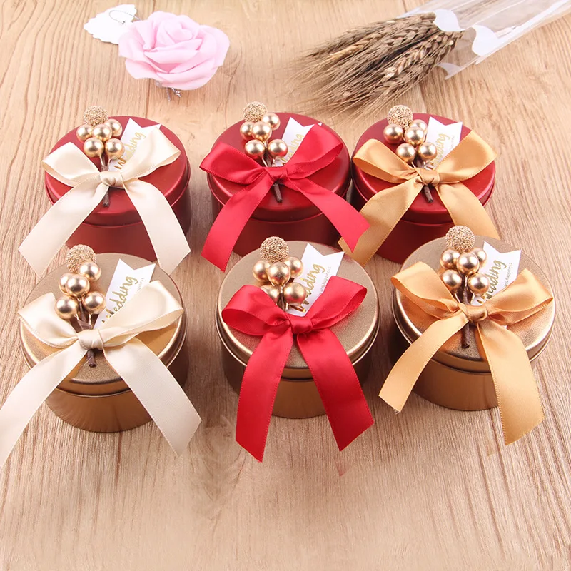 5/10pcs Tinplate Candy Wedding Gift Box Beautiful Color Fashion Light Luxury European Bridal Hand-made Gift Dessert Packaging