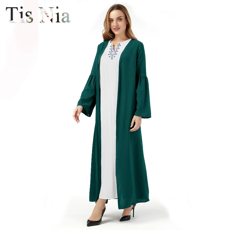 Muslim Long Skirt Ramadan Ladies Chiffon Turkey Islamic Morocco Kaftan Dubai Abaya Jeraba Cardigan Robe Turban Kimono XL women'