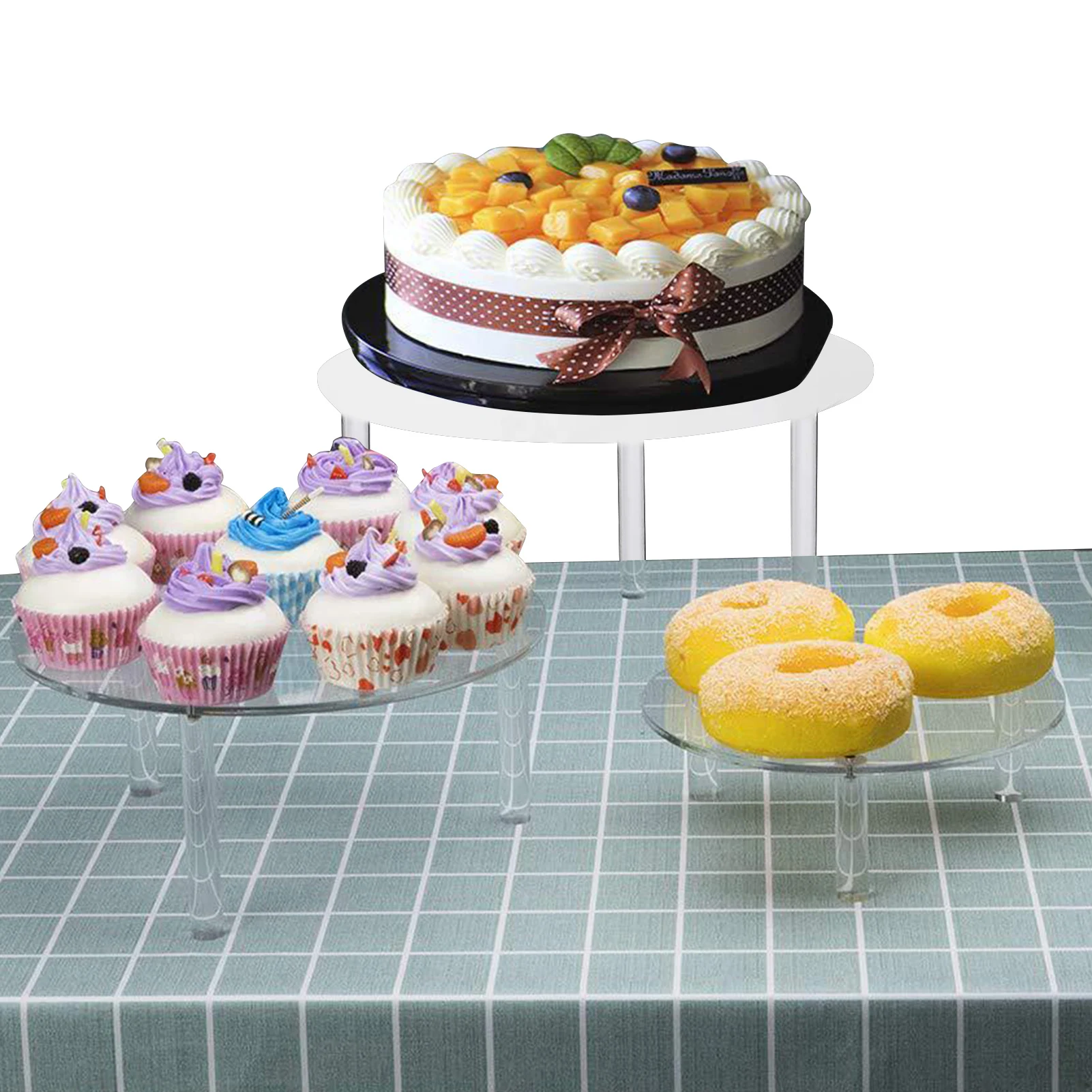 

Acrylic Cake Stands Round Acrylic Cake Stands Set Set Of 3 Dessert Bakery Stand Rack For Birthday Party Wedding Party Arternoon