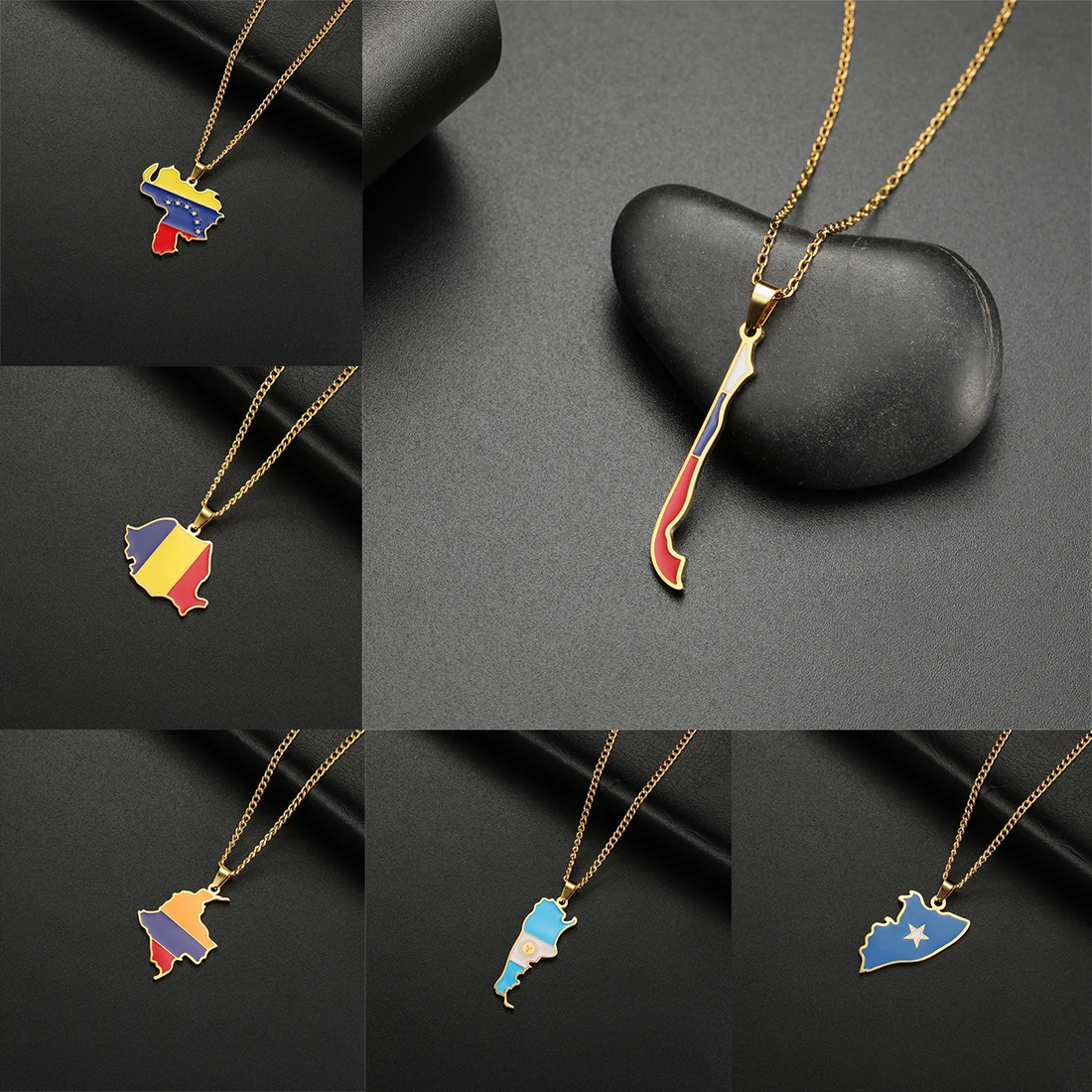 Ожерелье EUEAVAN с изображением национальной карты Судана Аргентины поля Колумбии