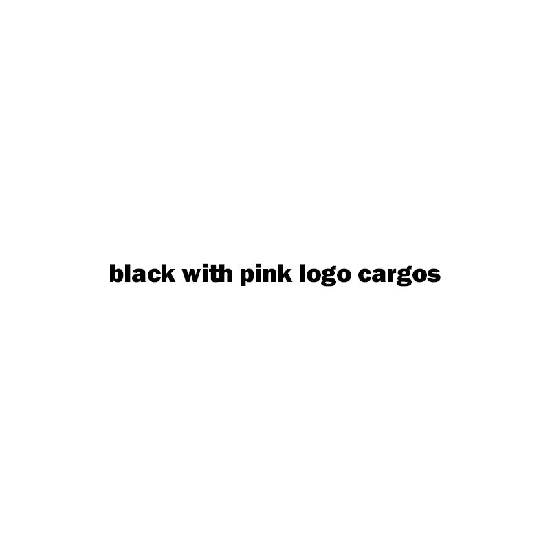 

black with pink logo cargos