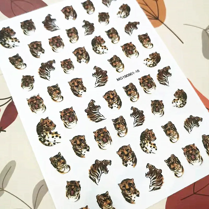 

Новейшая самоклеящаяся наклейка с тигром 3D, наклейка-слайдер, штамповка, украшения «сделай сам», наклейки для ногтевого дизайна, MGM0901-16