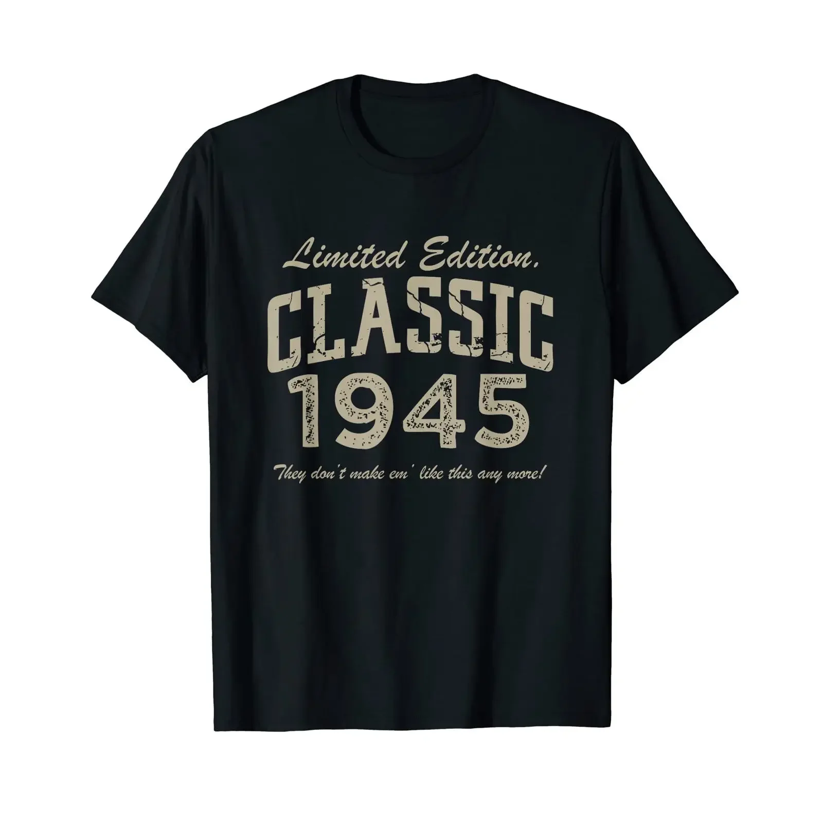 Фото Футболка Limited Edition Vintage Classic Car 1945 к 77-летию, винтажная, с эффектом потертости, эластичная, повседневная, стильная, унисекс, с графическим принтом №1