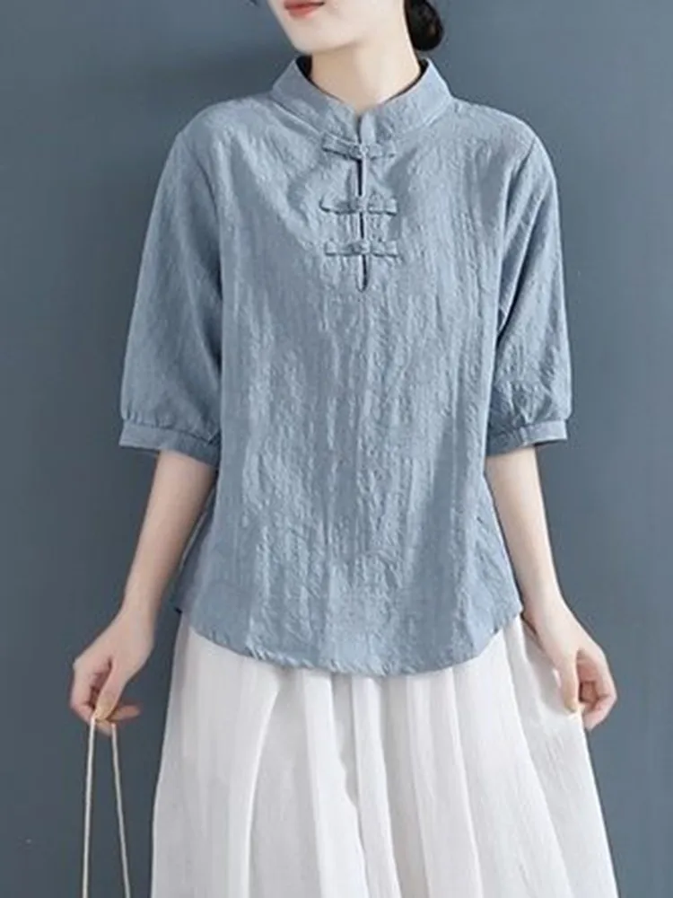 Женские Летние повседневные рубашки Новое поступление 2022 винтажные хлопковые