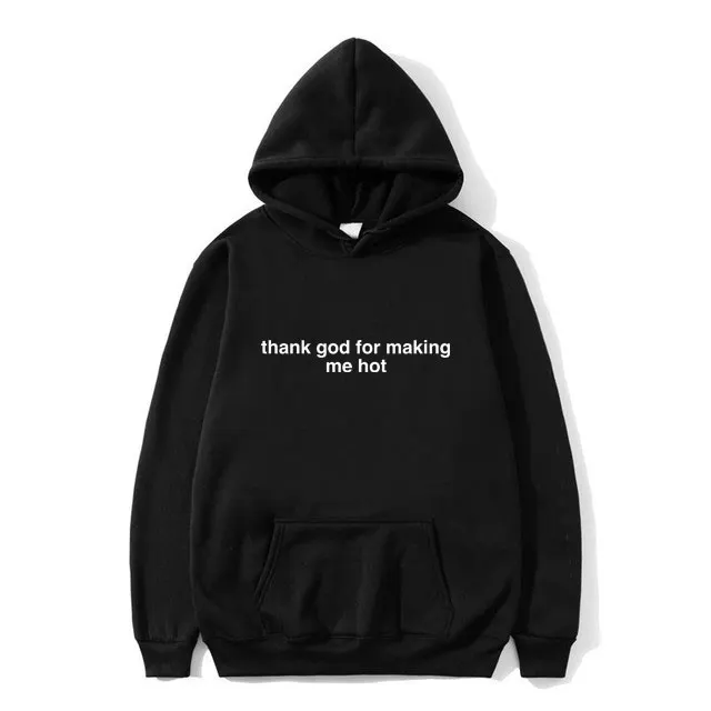 

Thank God for Making Me Funny Y2K Meme Print Graphic Hoodie Women Men Fashion Casual Loose Hooded Tracksuit Unisex Funny Hoodies