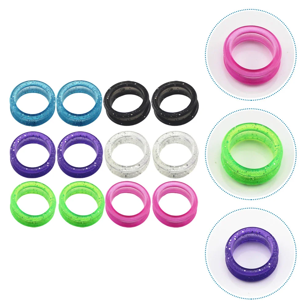 

Silicone Finger Rings Grips Inserts Finger Non- skid Ring Scissor Accessories for Barber Hair Cutting Shears ( 12PCS )