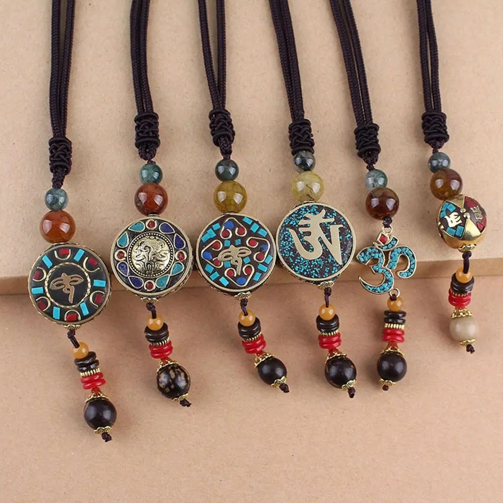 

Ожерелье ручной работы из Непала, буддистское искусственное ожерелье с кулоном, длинное ожерелье на свитер, Этнические украшения, 6 стилей